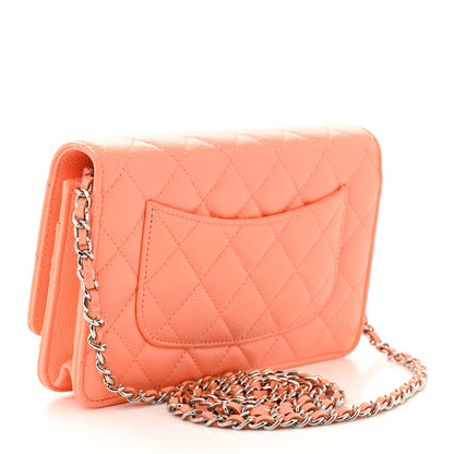 Chanel Caviar Quilted Wallet on Chain WOC Coral 3 of 13