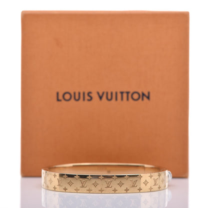 Louis Vuitton Brass Monogram Nanogram Cuff M Gold 14 of 14