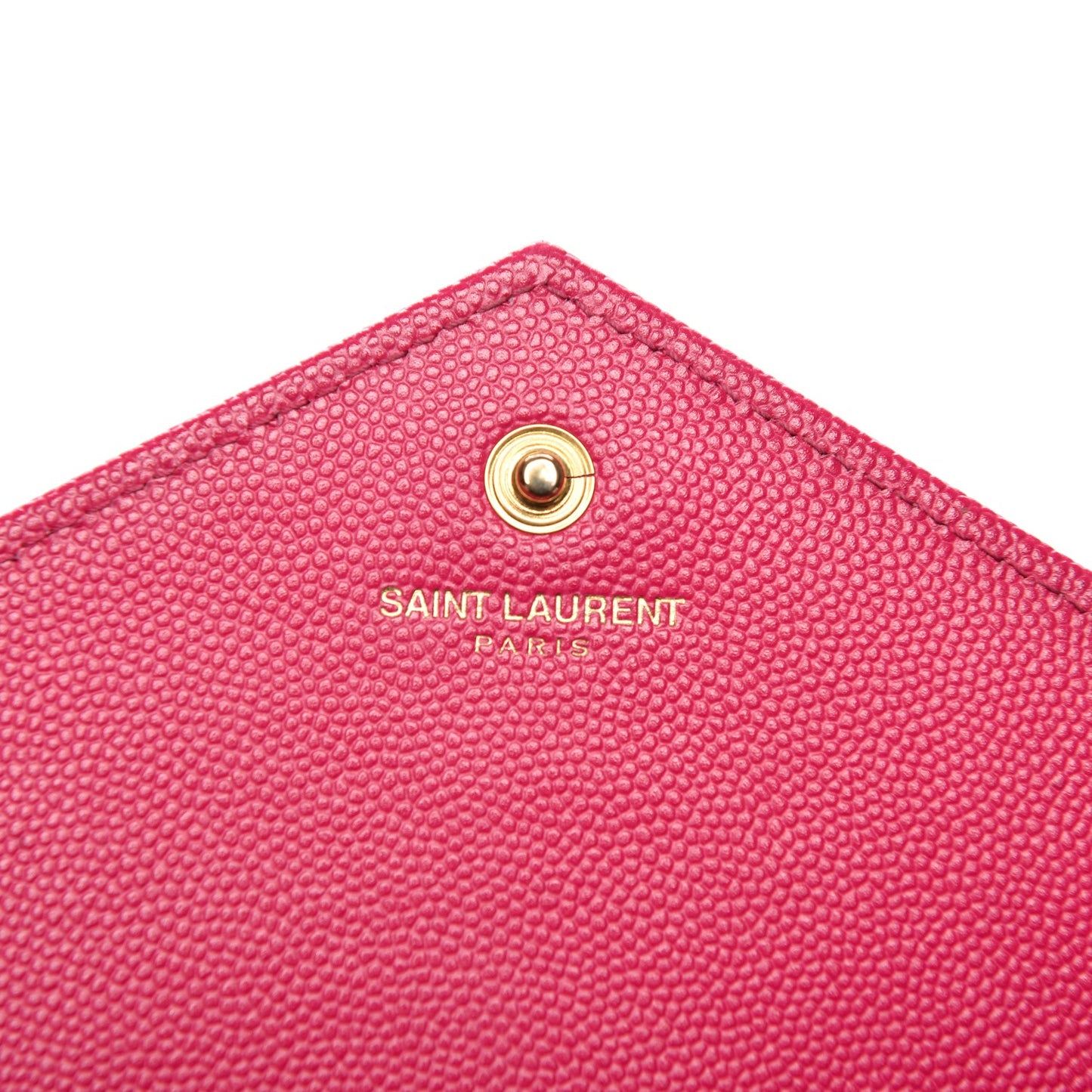 Grain De Poudre Matelasse Chevron Monogram Chain Wallet Lipstick Fuchsia