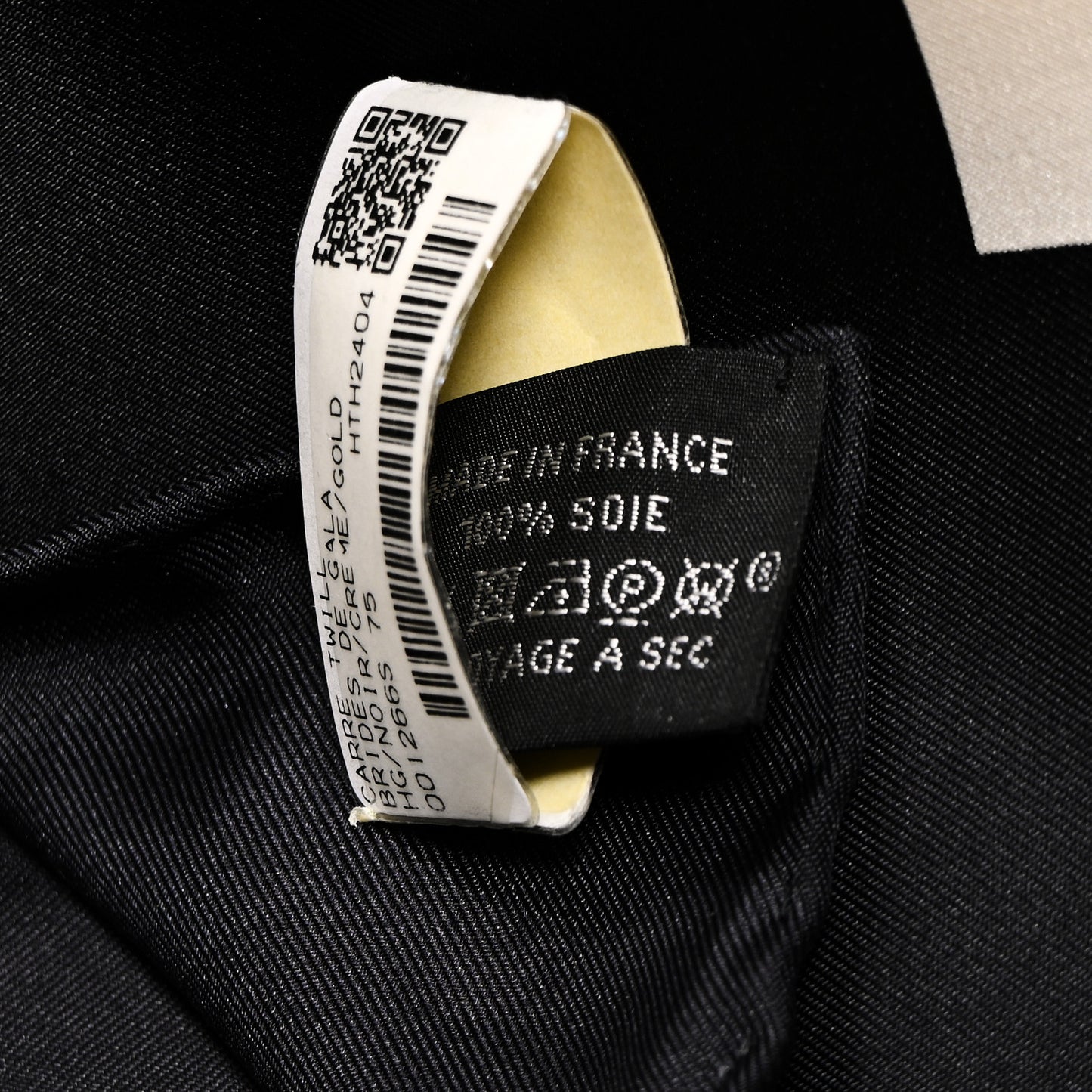 Silk Brides De Gala Scarf 90 Black Creme Gold