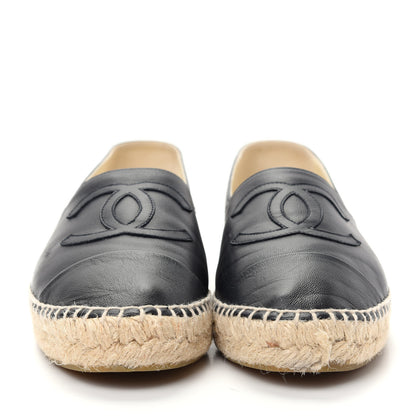 Chanel Lambskin CC Espadrilles 39 Black 2 of 12