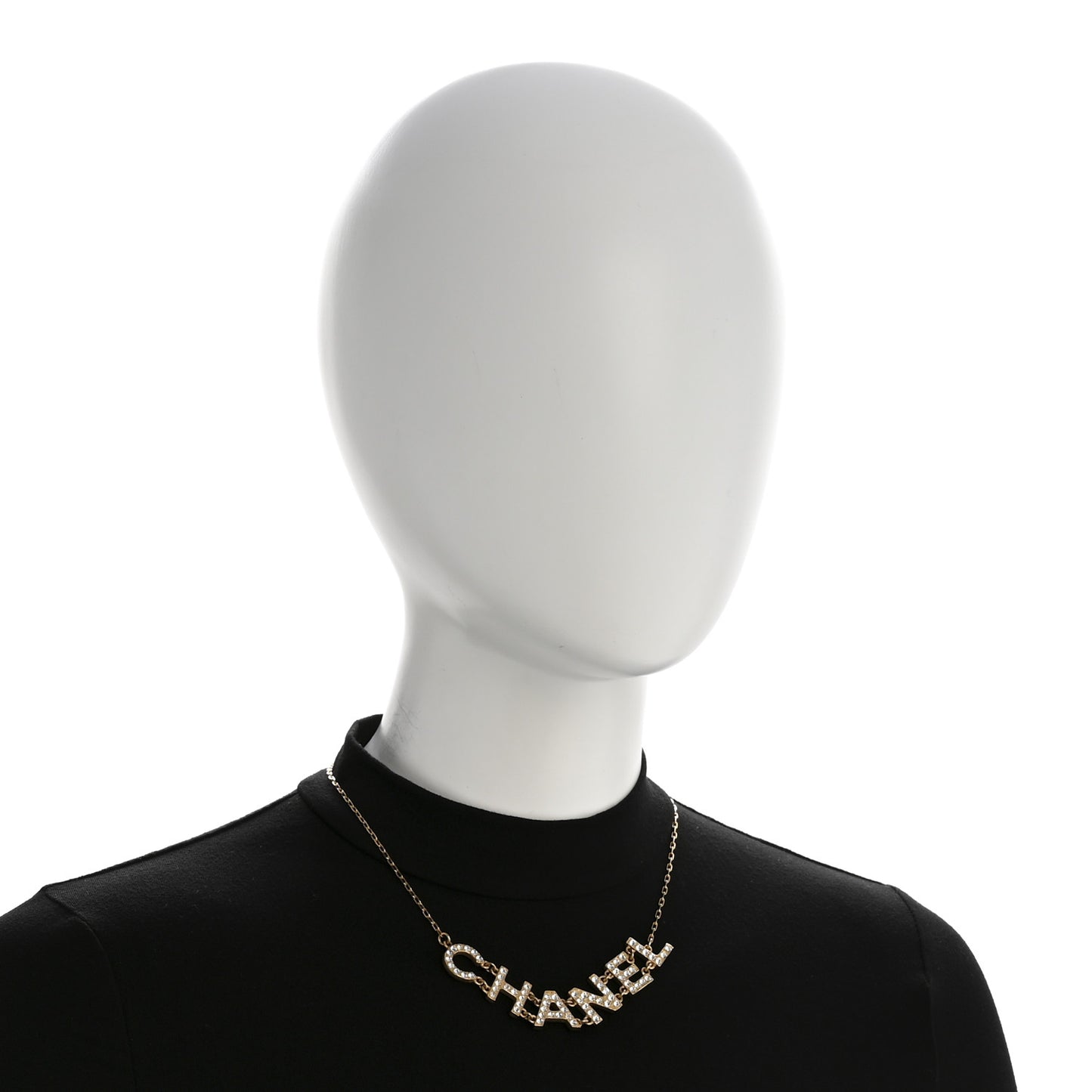 Metal Crystal 90's Icon Logo Necklace Gold