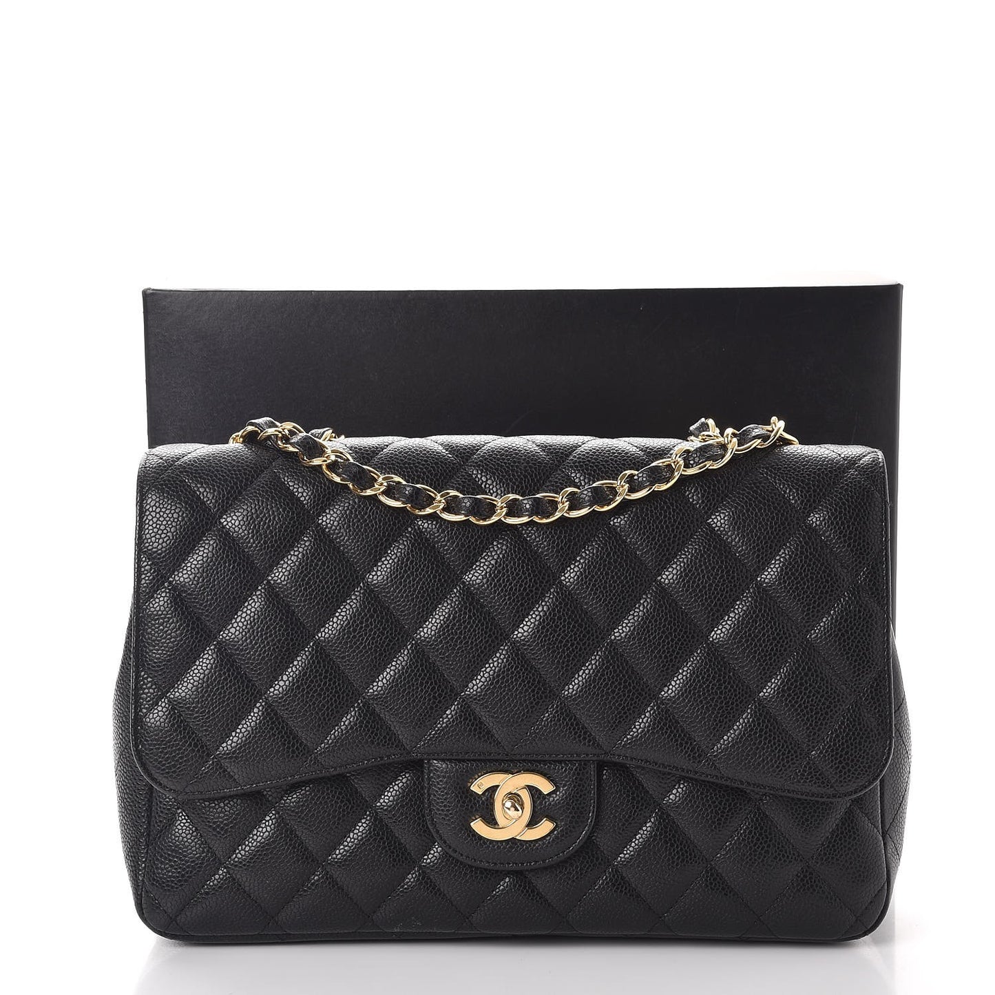 Caviar Quilted Jumbo Single Flap Black
