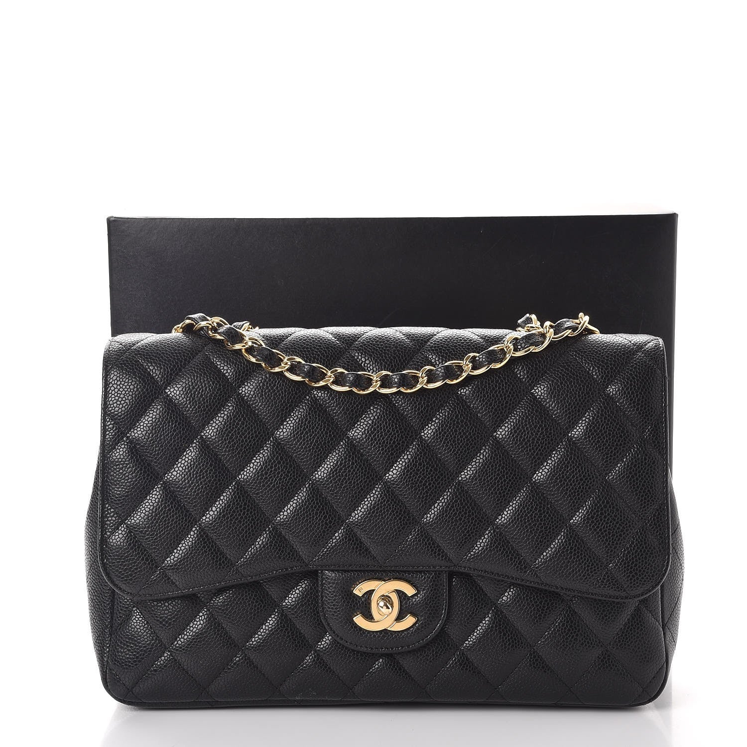 Chanel Caviar Quilted Jumbo Single Flap Black 12 of 12
