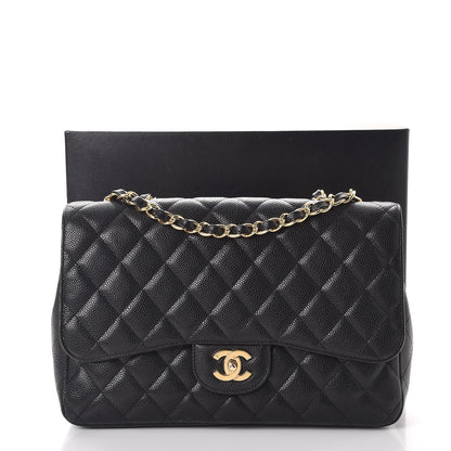 Chanel Caviar Quilted Jumbo Single Flap Black 12 of 12