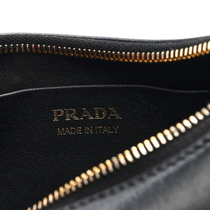 Prada Soft Calfskin Arque Shoulder Bag Black 6 of 9