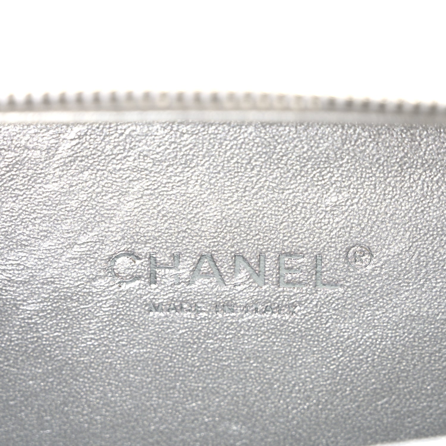 Chanel Metallic Caviar Quilted Small CC Filigree Vanity Case Silver 6 of 10