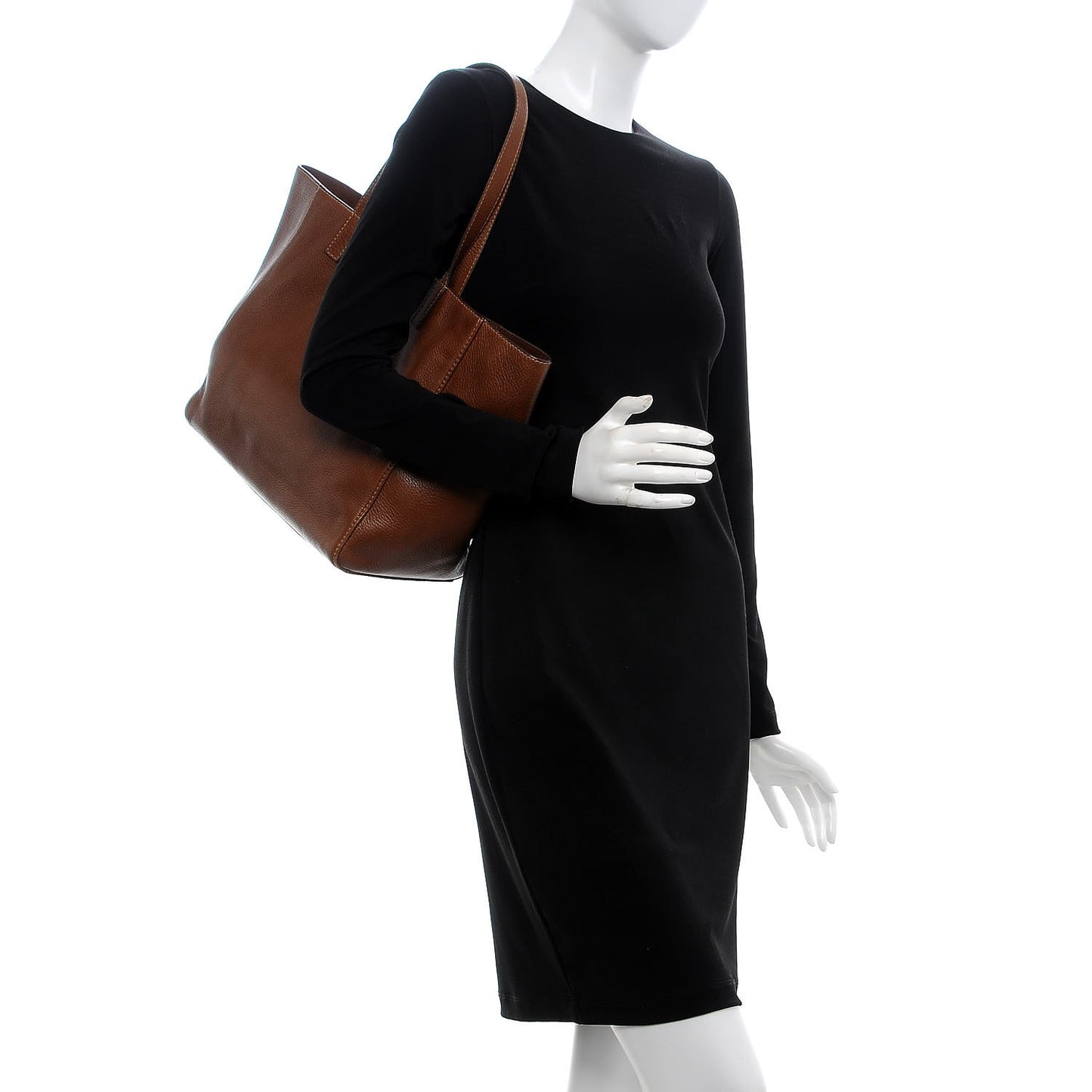 Soft Small Grain Calfskin Tessie Tote Brown