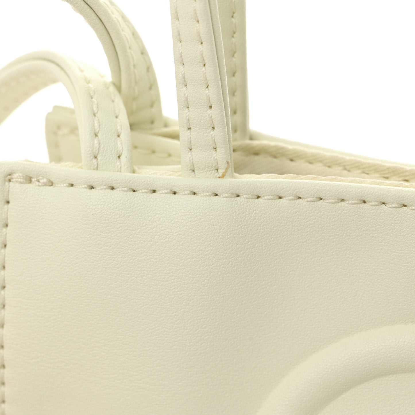 Vegan Leather Small Shopping Bag White
