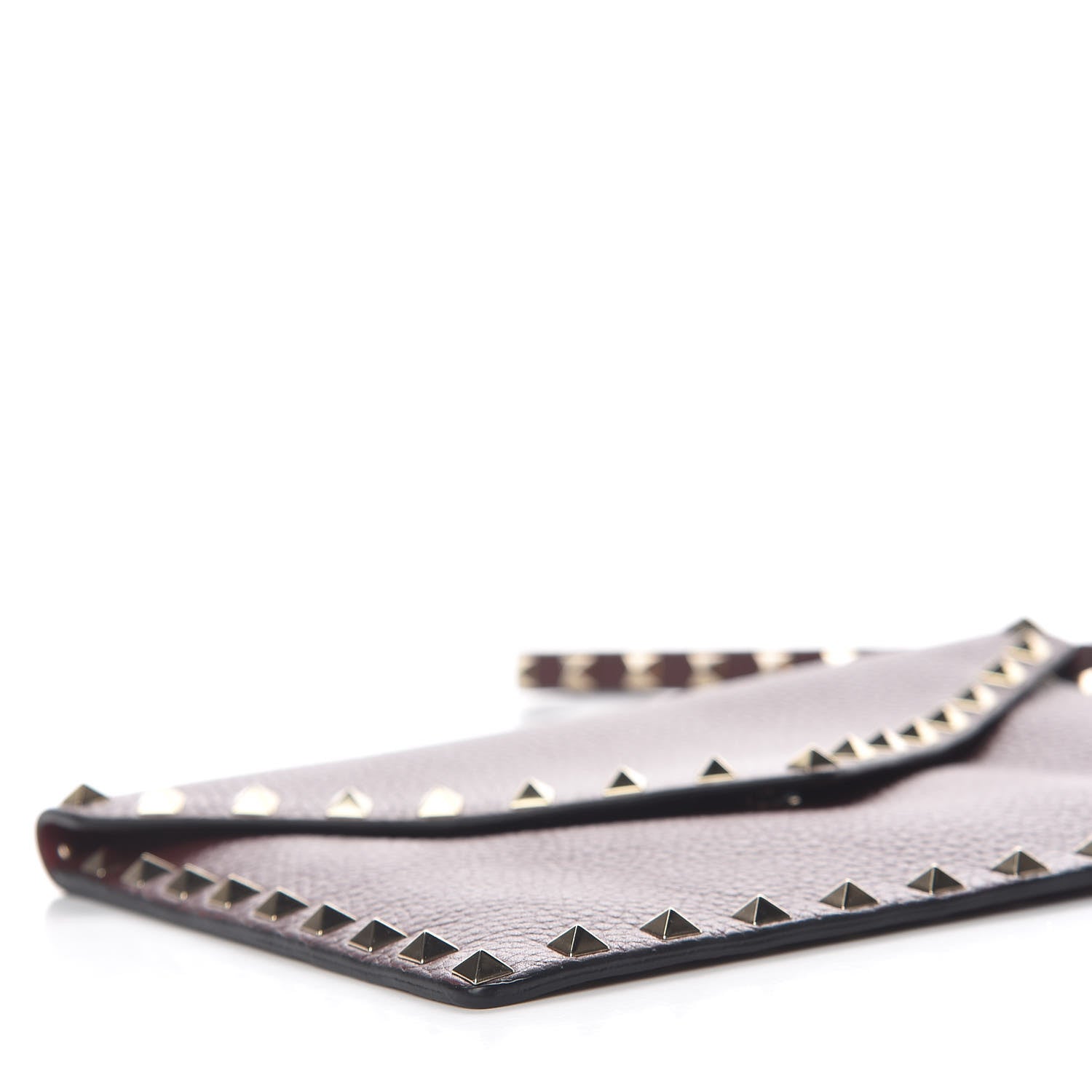 Valentino Garavani Pebbled Calfskin Medium Rockstud Envelope Flat Wristlet Pouch Rubin 7 of 10