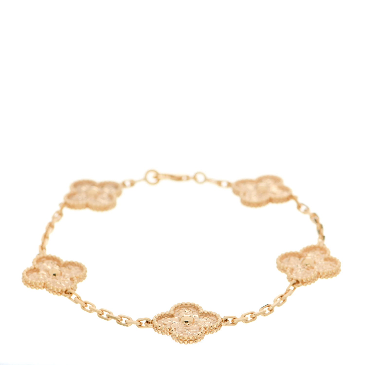 Van Cleef & Arpels 18K Yellow Gold 5 Motifs Vintage Alhambra Bracelet 1 of 3