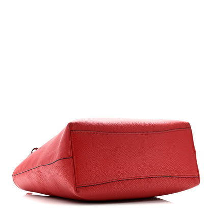 Prada Vitello Phenix Embossed Logo Tote Rosso 4 of 10
