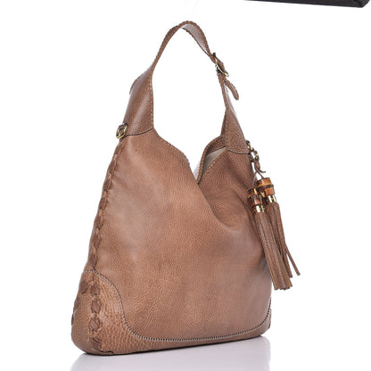 Gucci Pebbled Calfskin Large New Jackie Shoulder Bag Maple Brown 3 of 9