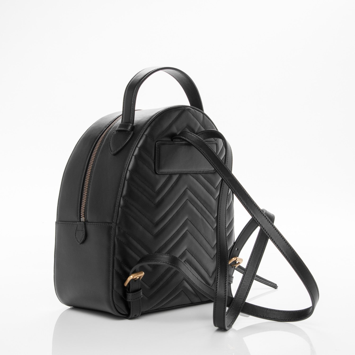 Gucci Calfskin Matelasse GG Marmont Backpack Black 3 of 7