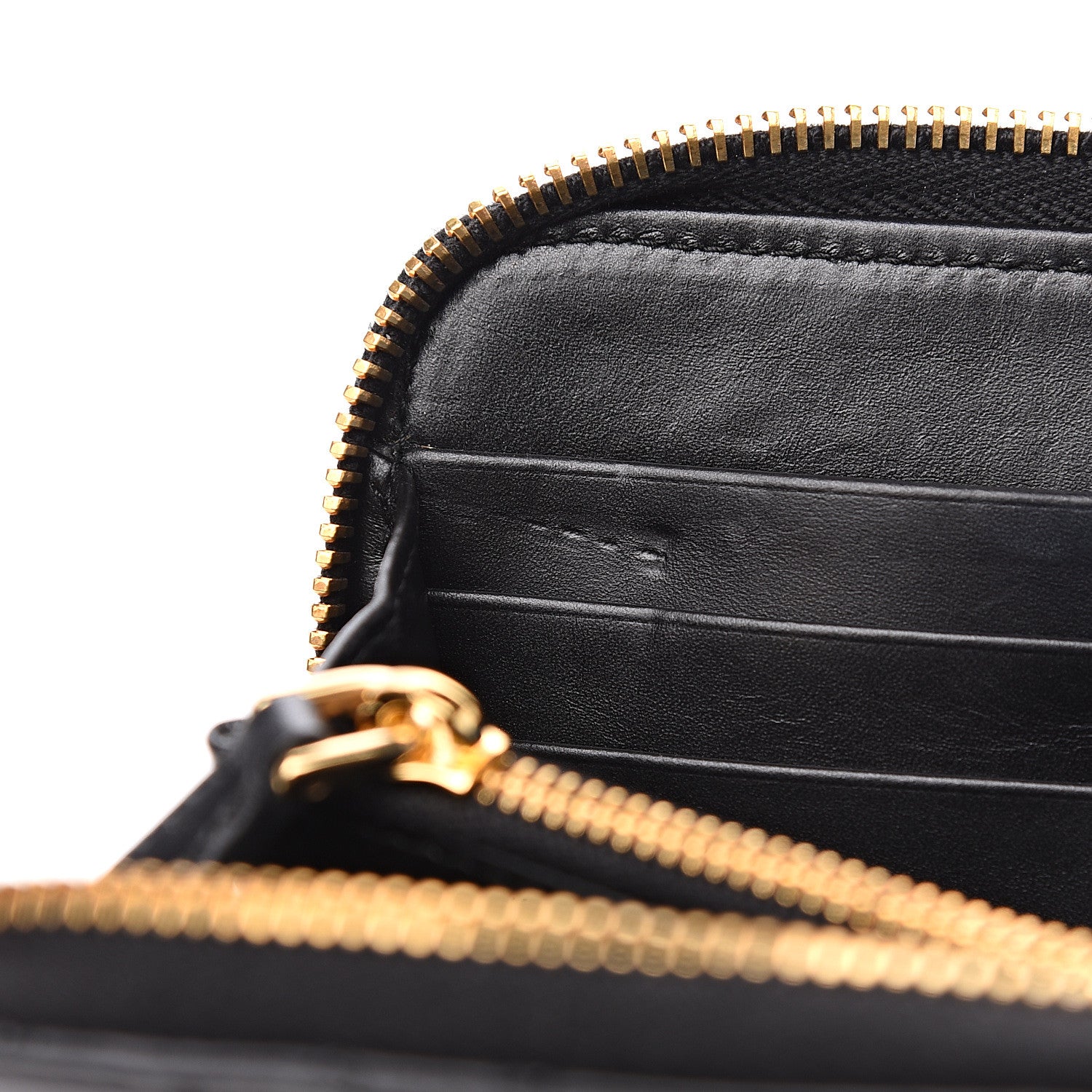 Prada Ostrich Zip Around Wallet Black 6 of 8