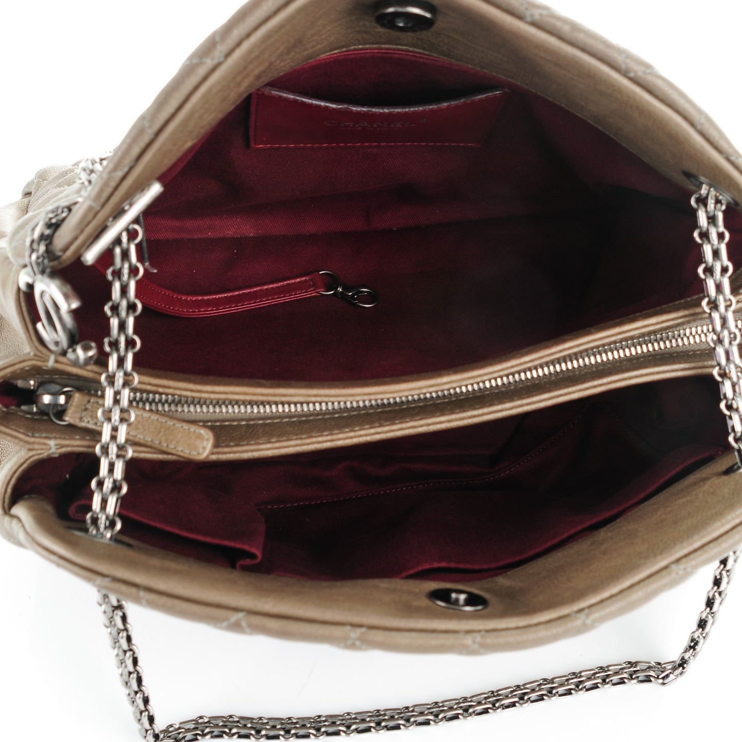 Calfskin Large Just Mademoiselle Bowling Bag Silver