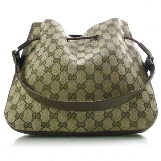 Gucci Canvas Monogram Shoulder Bag Ebony 1 of 10
