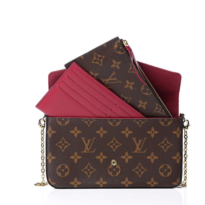 Louis Vuitton Monogram Pochette Felicie Chain Wallet Fuchsia 10 of 13
