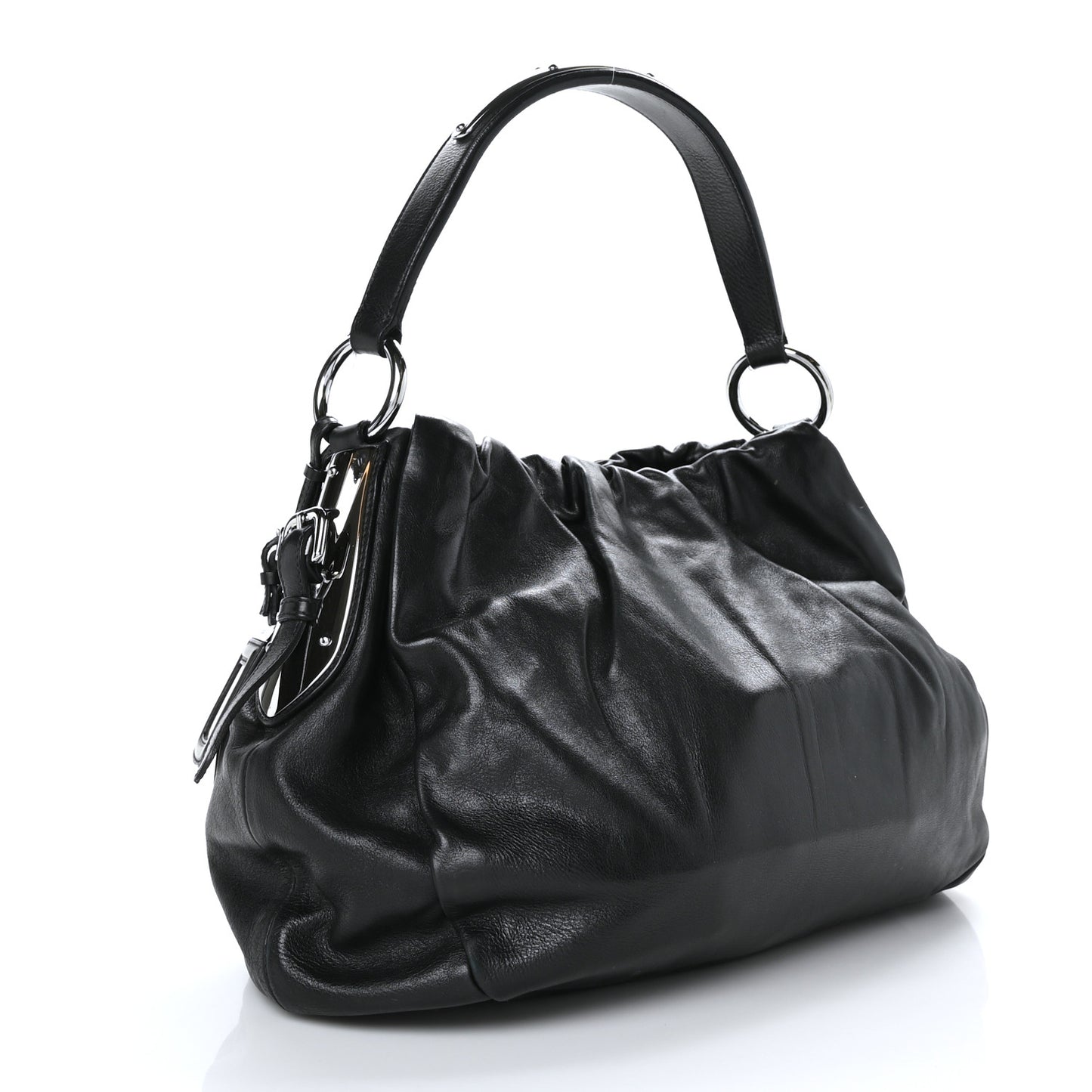 Vitello Daino Shoulder Bag Black