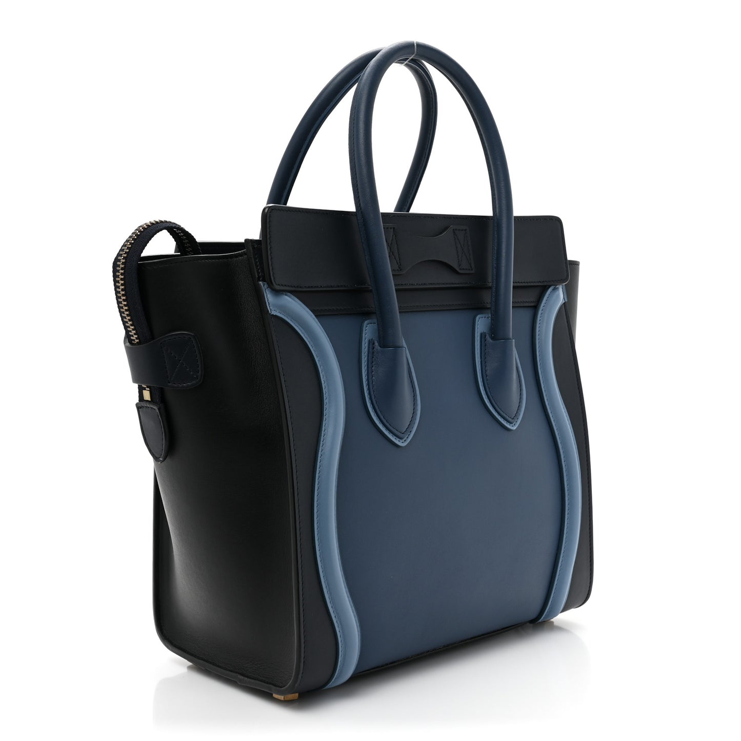 Smooth Calfskin Micro Tri-Color Luggage Deep Sea