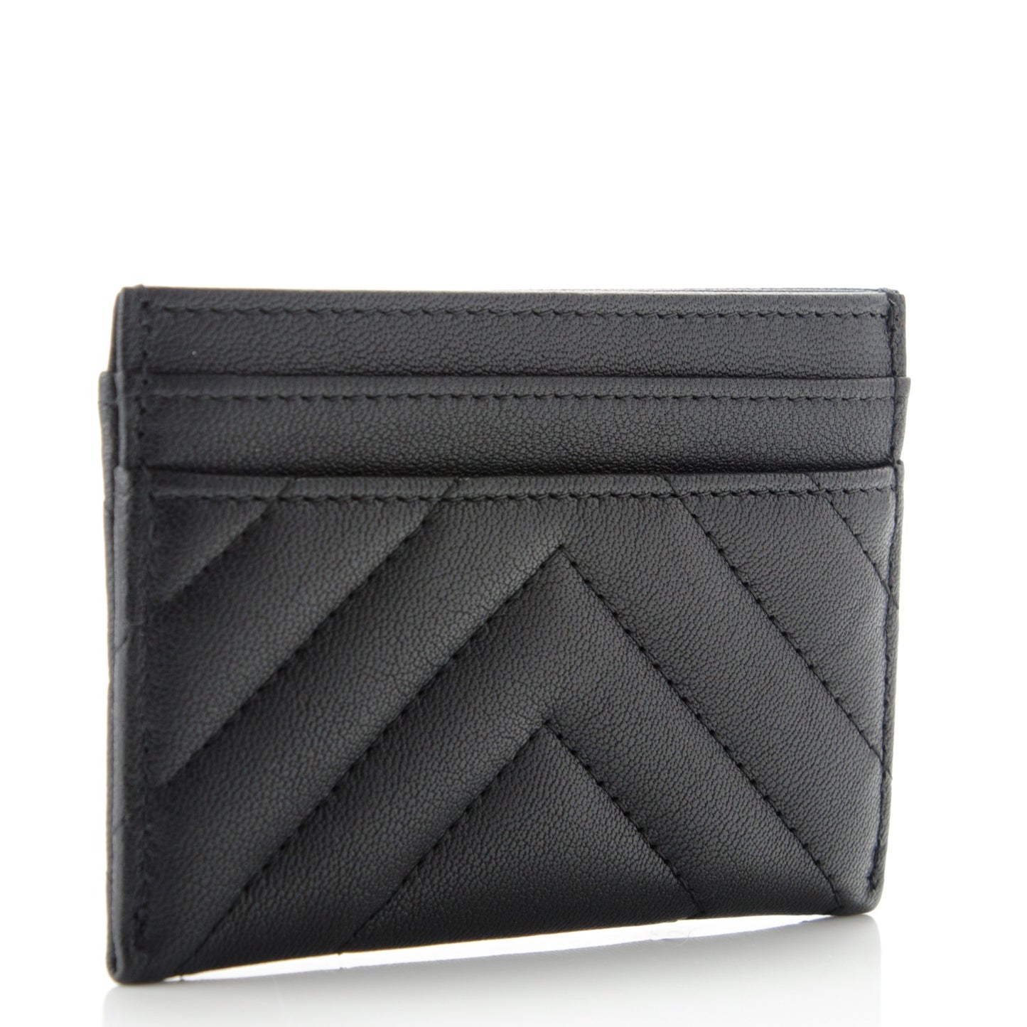 Sheepskin Chevron Quilted Reissue Card Holder So Black