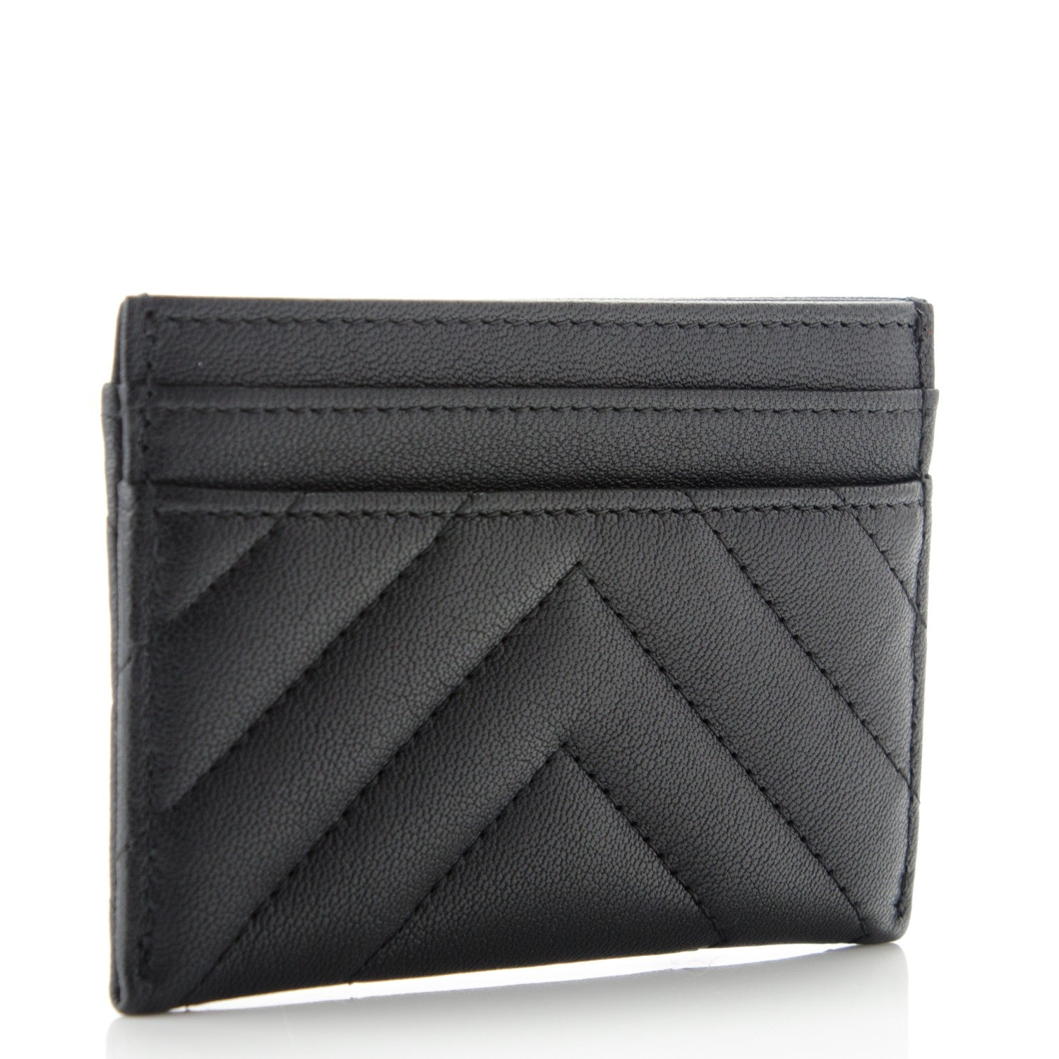 Chanel Sheepskin Chevron Quilted Reissue Card Holder So Black 3 of 7