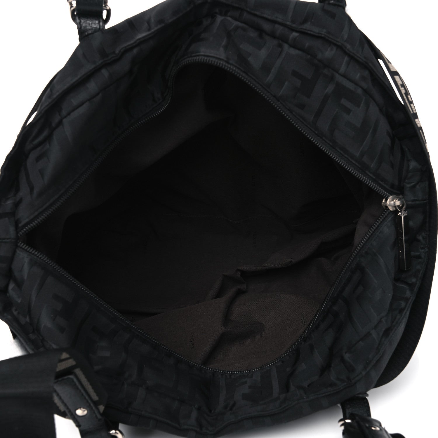 Fendi Zucca Cinghiale Large Zip Code Shopping Tote Black 4 of 4