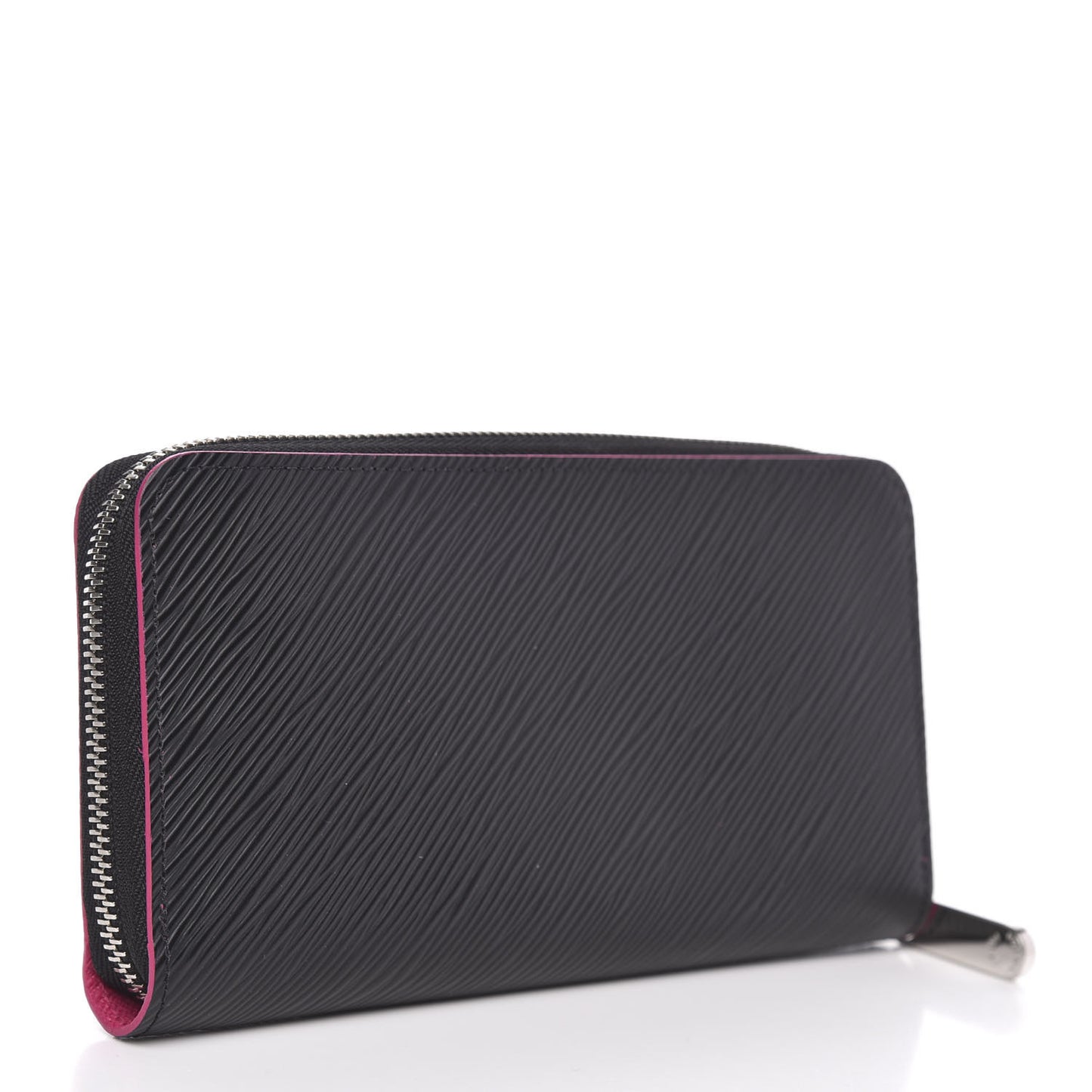 Epi Zippy Wallet Black Hot Pink