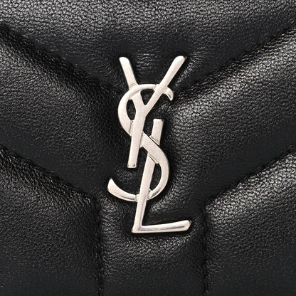 Saint Laurent Lambskin Y Quilted Monogram Loulou Tiny Wallet Black 10 of 12