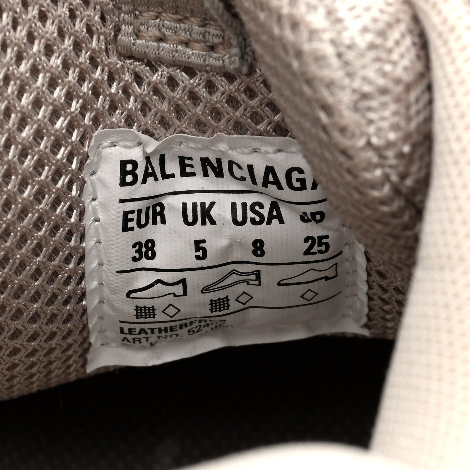 Balenciaga Fabric Mesh Womens Triple S Sneakers 38 Beige 7 of 8