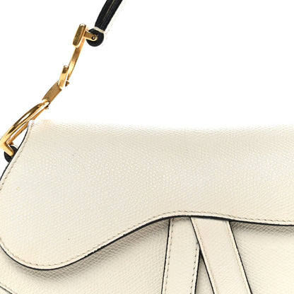 Christian Dior Grained Calfskin Mini Saddle Bag White 8 of 12
