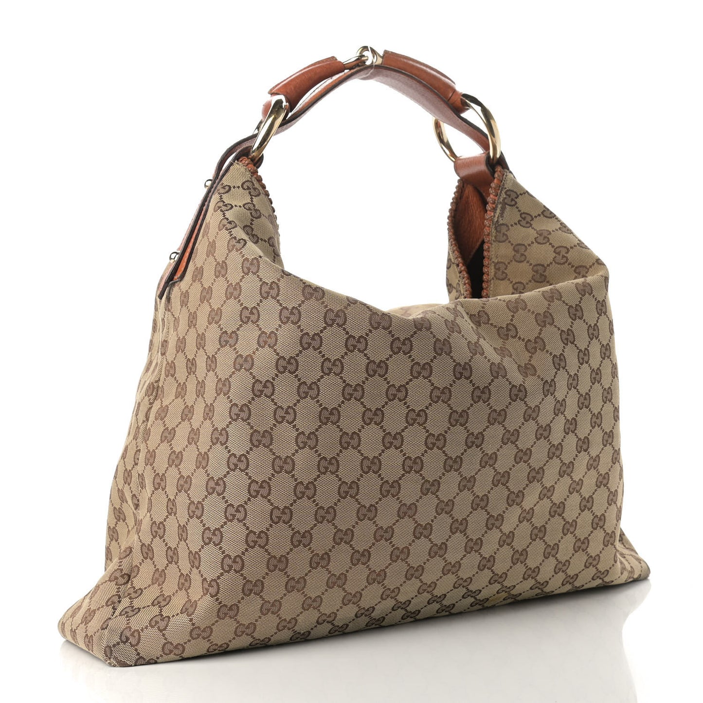 Monogram Large Horsebit Chain Hobo Brown