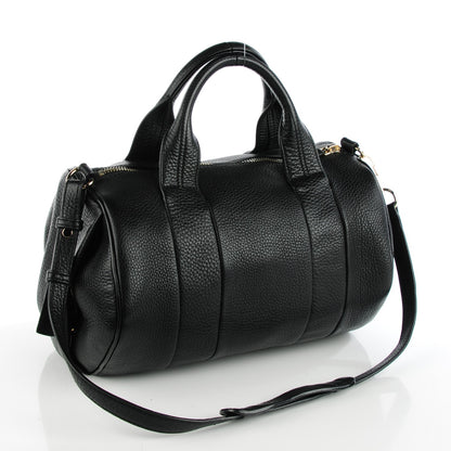 Alexander Wang Pebbled Lambskin Rocco Duffel Black Pale Gold Hardware 3 of 8