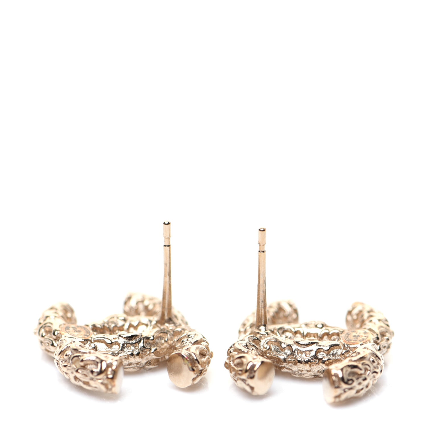 Chanel Crystal CC Earrings Light Gold 5 of 8
