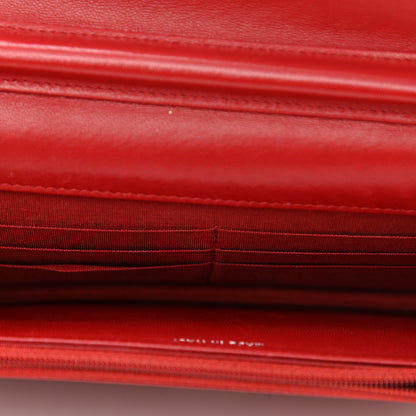 Chanel Lambskin Quilted Boy Wallet On Chain WOC Red 5 of 11