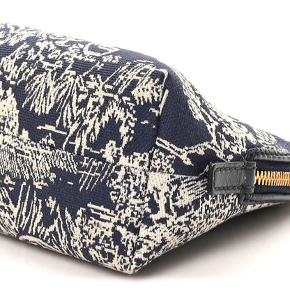 Christian Dior Embroidered Toile De Jouy 30 Montaigne Cosmetic Pouch Blue 10 of 10