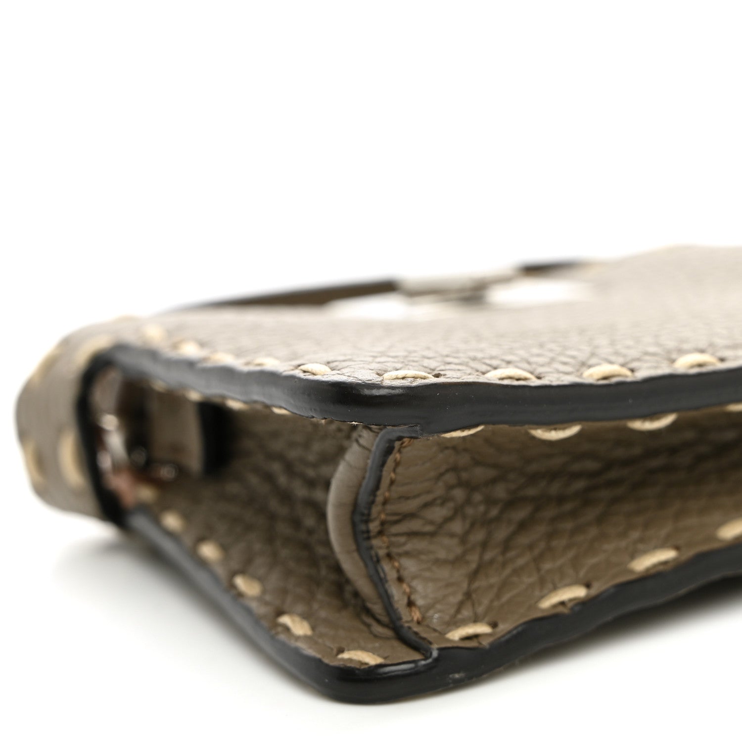 Fendi Vitello Stampa Granata Macro Stitchings Pico Peekaboo Charm Tartufo 8 of 9
