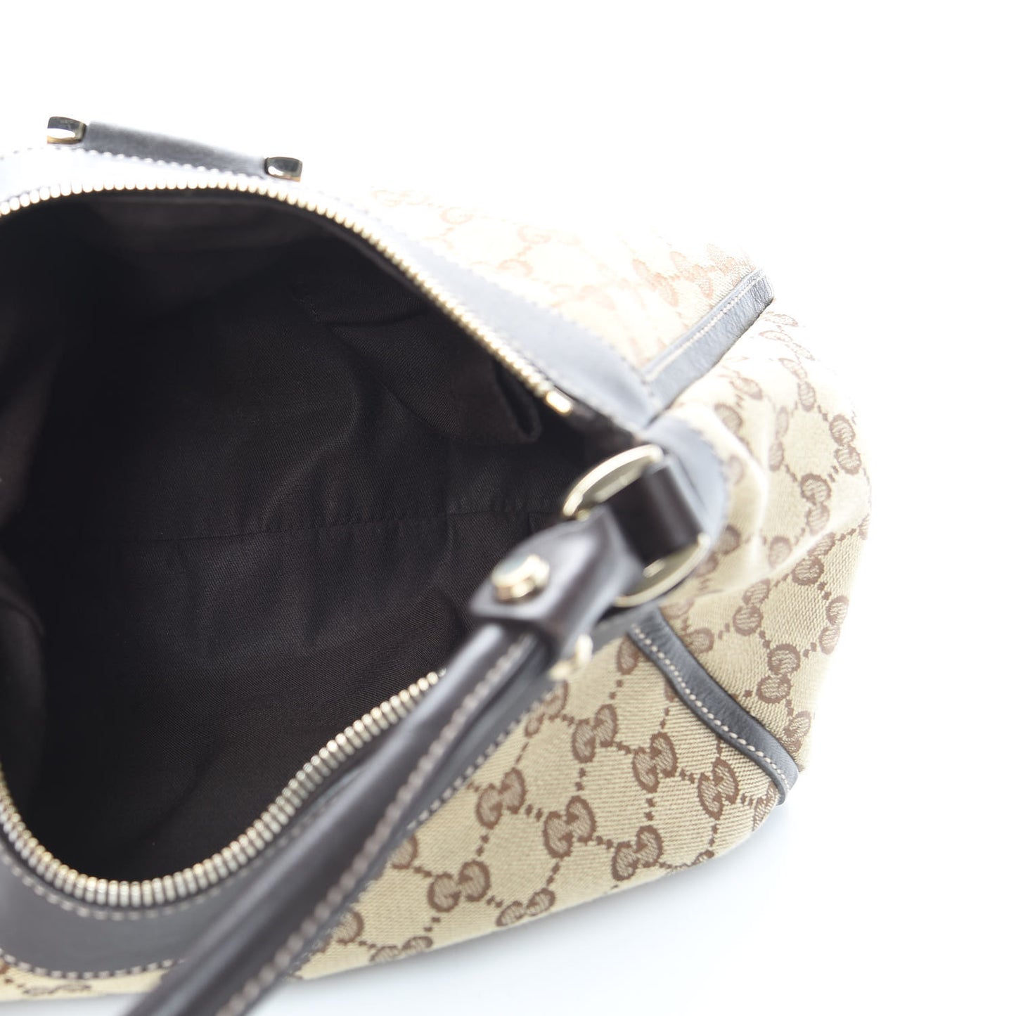 Monogram Medium D Gold Ring Hobo Dark Brown