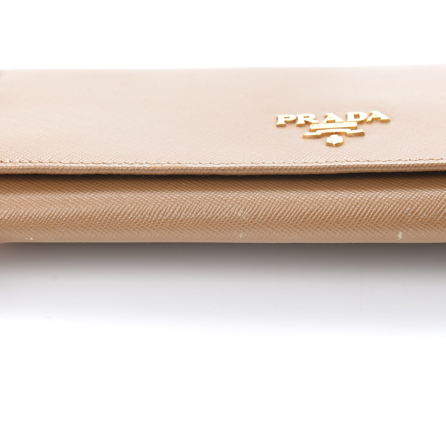 Prada Saffiano Metal Continental Flap Wallet Caramel 10 of 10