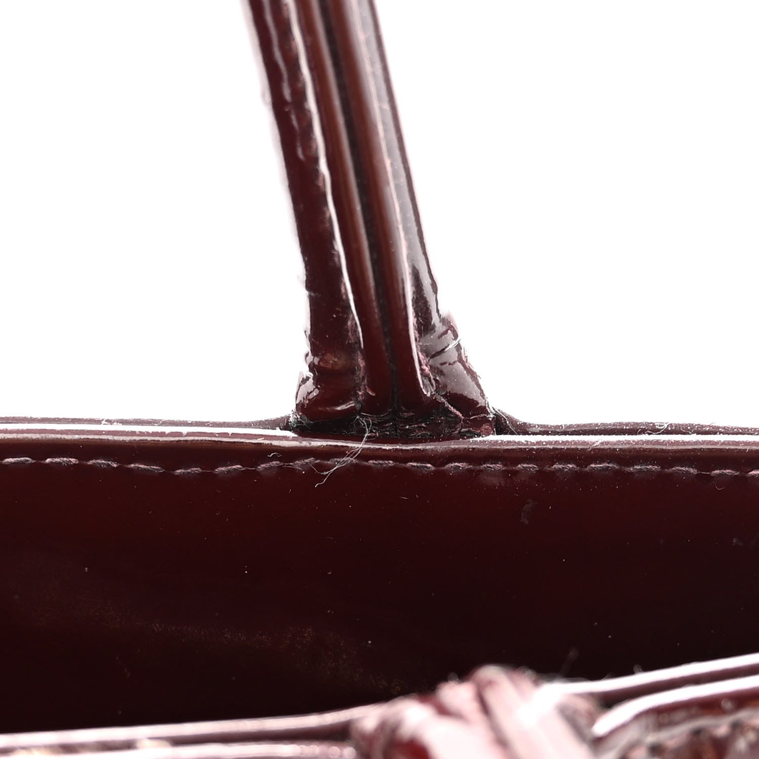 Chanel Patent Quilted Medallion Tote Burgundy 8 of 16