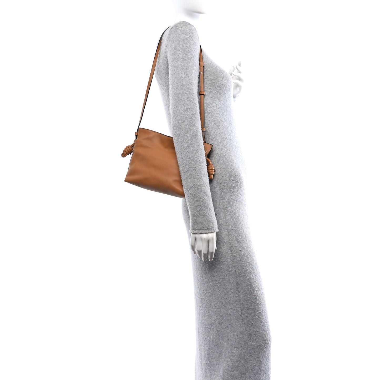 Calfskin Mini Flamenco Knot Clutch Warm Desert