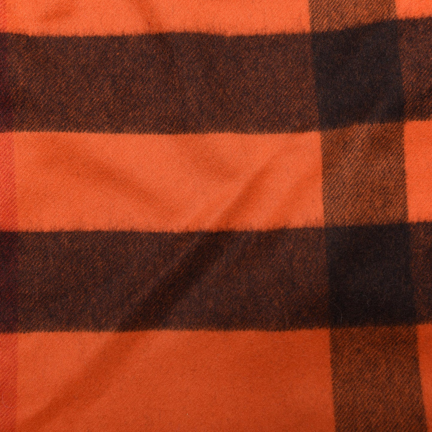 Cashmere Mega Check Triangle Bandana Scarf Orange Red