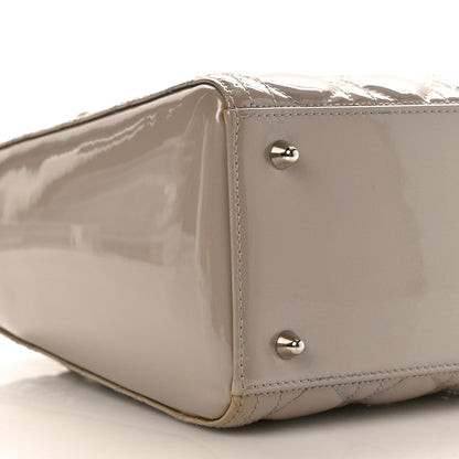 Christian Dior Pearlized Patent Cannage Medium Lady Dior Grey 8 of 9