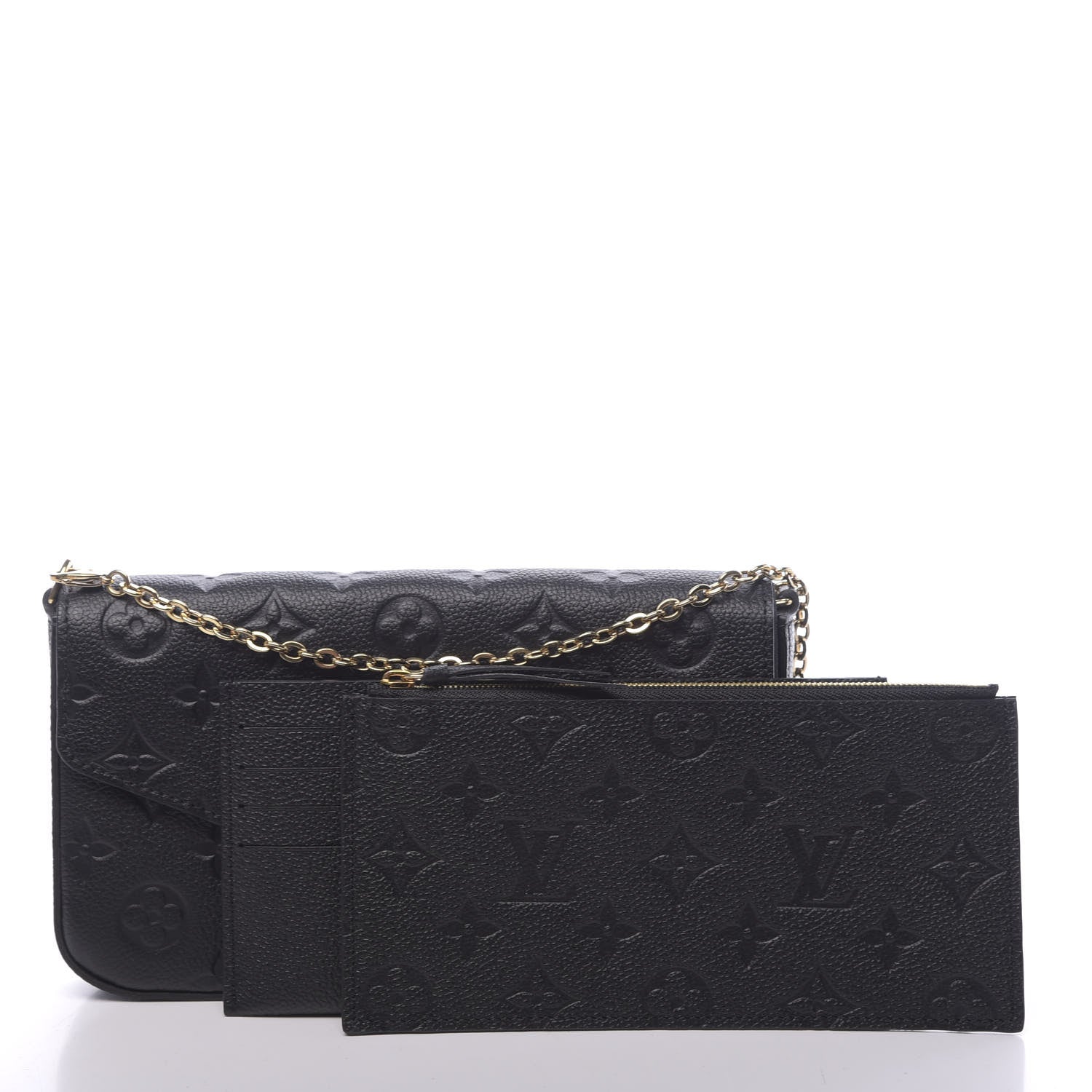 Louis Vuitton Empreinte Pochette Felicie Chain Wallet Black 3 of 12