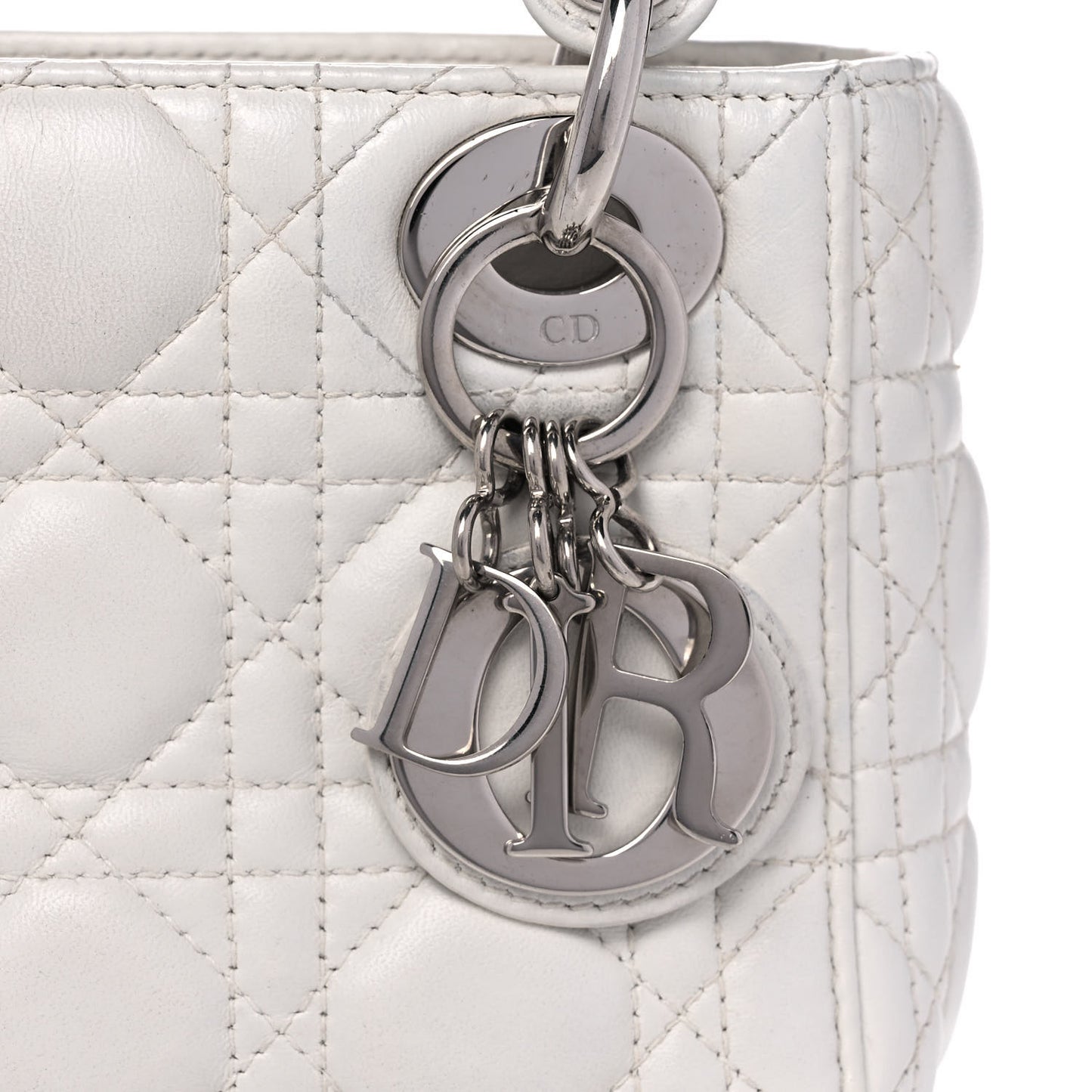 Lambskin Cannage Mini Lady Dior White