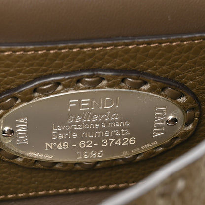 Fendi Cuoio Roma Sellerissima Nappa Sintetica Tape Stitch Mini Baguette Wood 5 of 9