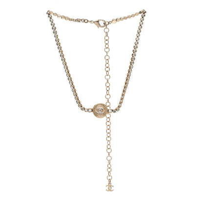 Chanel Crystal CC Chain Short Necklace Gold 3 of 5