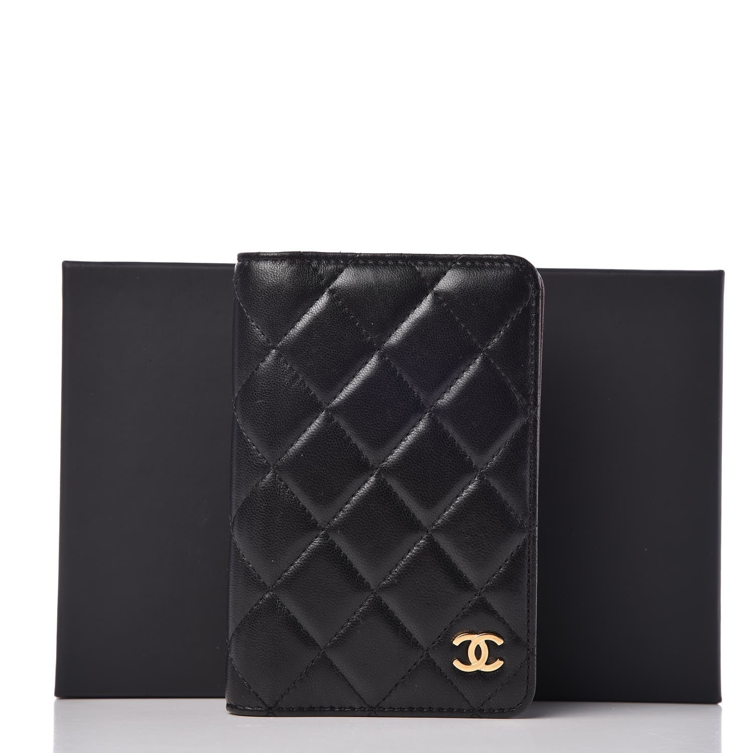 Chanel Lambskin Quilted Passport Holder Black 9 of 9