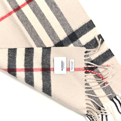 Burberry Cashmere House Check Fringe Scarf Camel 3 of 3