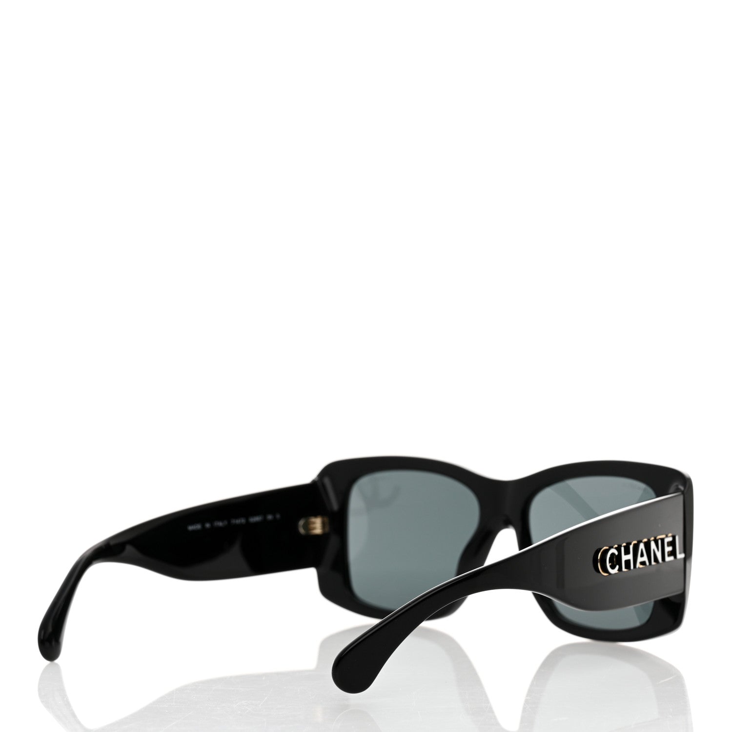 Chanel Acetate CC Logo Square Sunglasses 71472 Black 4 of 8